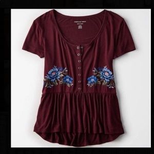 AE Soft & Sexy Purple Peplum Top